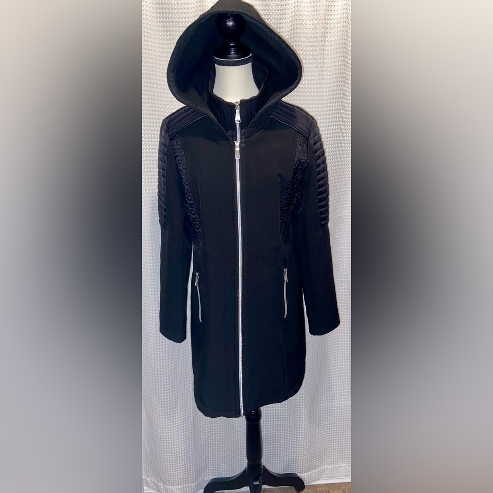 Marie Claire hooded fleece lined padded front bibโ Black Jacket Sz medium